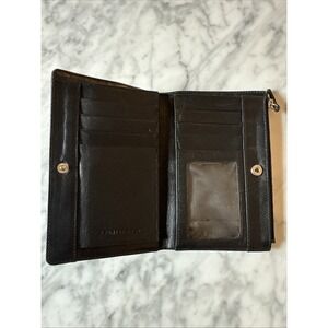 Country Road Small 100% Cowhide Leather Wallet Black Zipper X Credit Card Slots